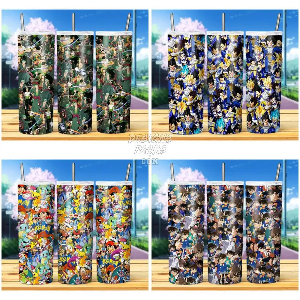 13 ANIME SEAMLESS PATTERN Tumbler Wrap Bundle JPG