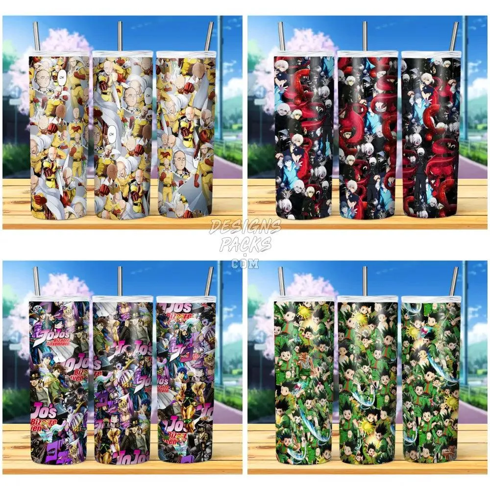 13 ANIME SEAMLESS PATTERN Tumbler Wrap Bundle JPG