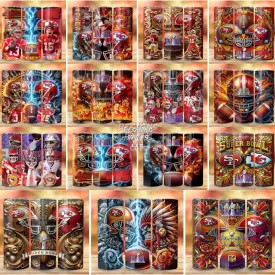 15 FOOTBALL SUPER BOWL LVIII Chiefs vs 49ers Tumbler Wrap Bundle JPG