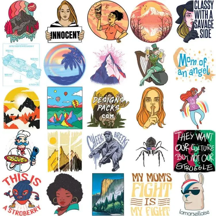 180 Mixed Designs Bundle PNG