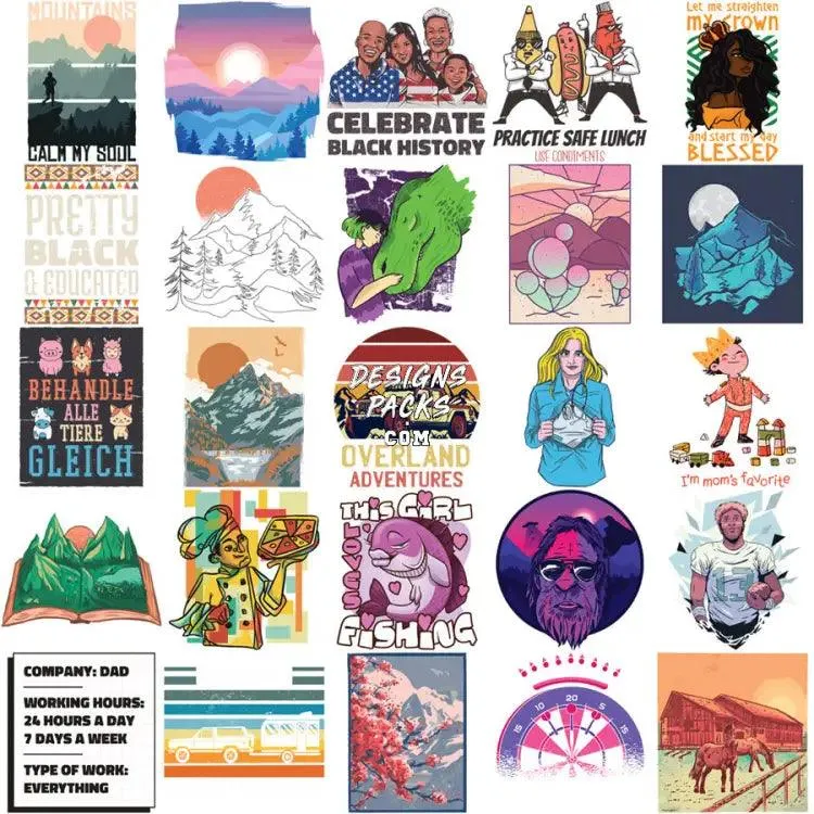 180 Mixed Designs Bundle PNG