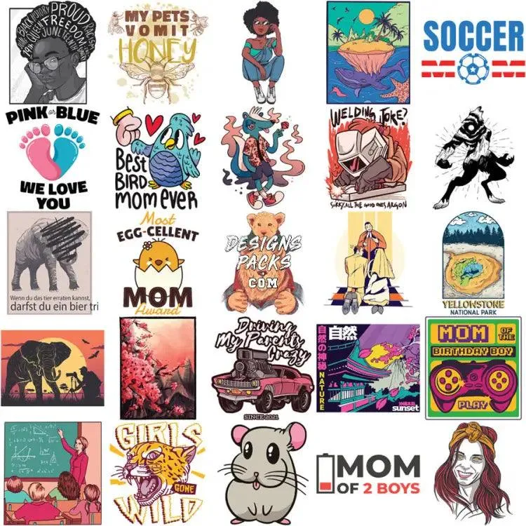 180 Mixed Designs Bundle PNG