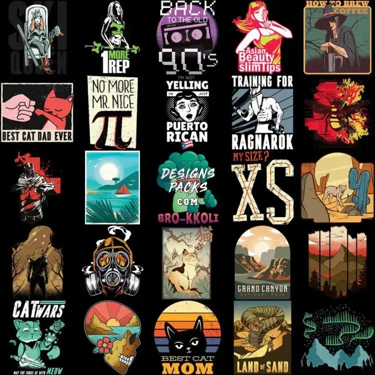 180 Mixed Designs Bundle PNG
