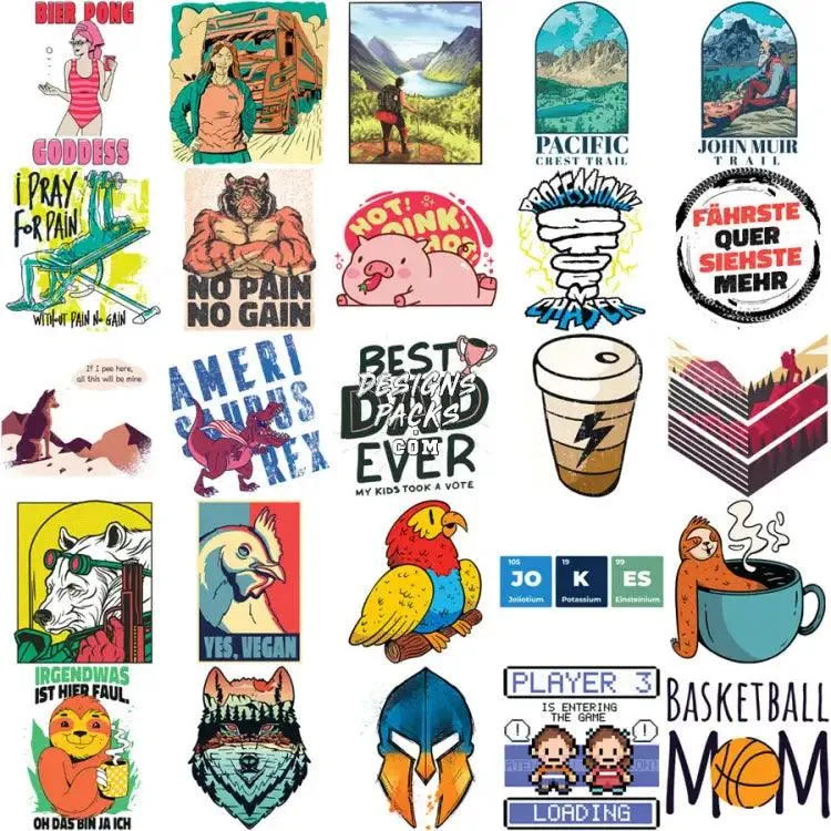 180 Mixed Designs Bundle PNG