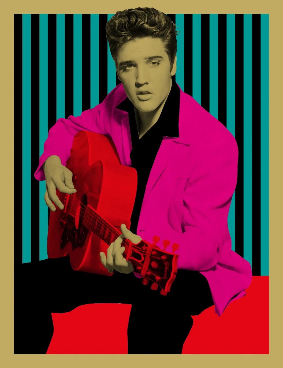 1956: Rock and roll singer Elvis Presley Screen print #1/75
