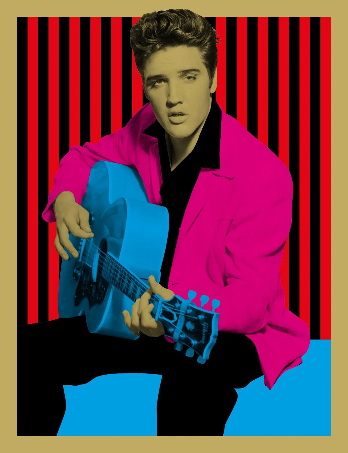 1956: Rock and roll singer Elvis Presley Screen print Limited Edition of 30