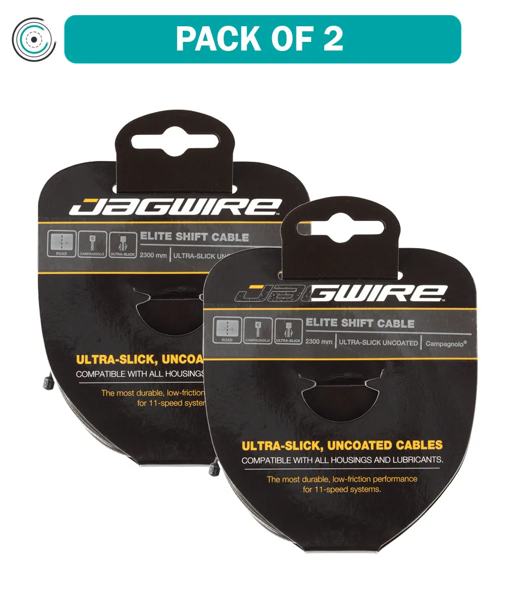 2 Pack Jagwire Elite Ultra-Slick Shift Cable - 1.1 x 2300mm, Polished Stainless