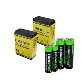 2 Pack Nitecore NLGP3 1180mAh Li-ion batteries for GoPro hero3 & hero3  battery with EdisonBright AA/AAA alkaline battery sampler pack