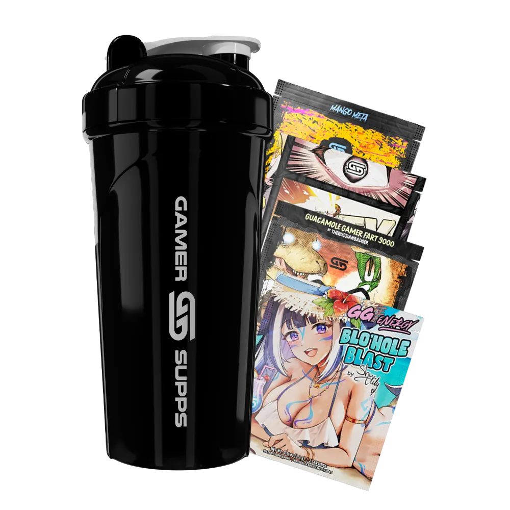 24oz Gamer Supps Shaker - Murdered Out