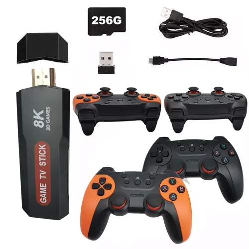 256GB 2025 NEW 8K HDMI Video Game Stick Console | 55000  Games | 2 Wireless Controllers