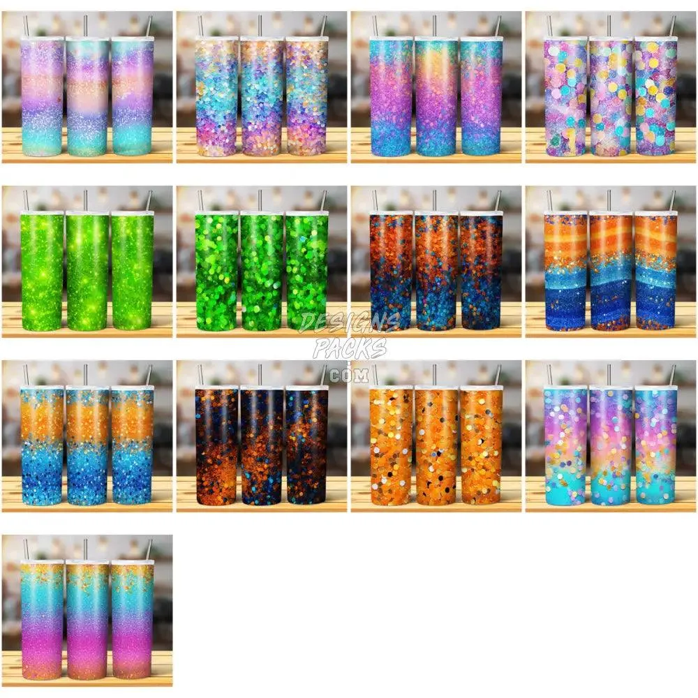 44 SEAMLESS GLITTER VARIOUS Tumbler Wrap Bundle JPG