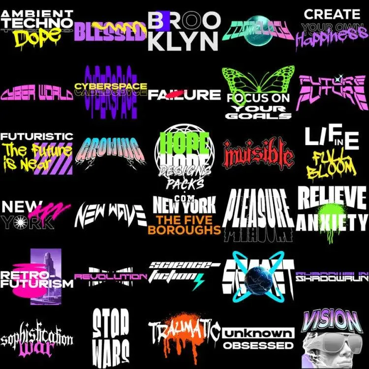 49 Mixed Streetwear Brand Designs Bundle PNG