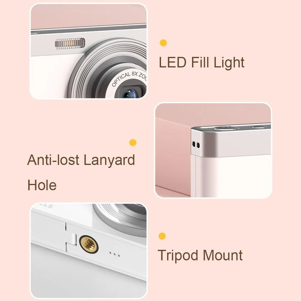 4K Digital Camera | 8x Optical Zoom | Telescopic Lens | Card Reader & 32G | White Edition
