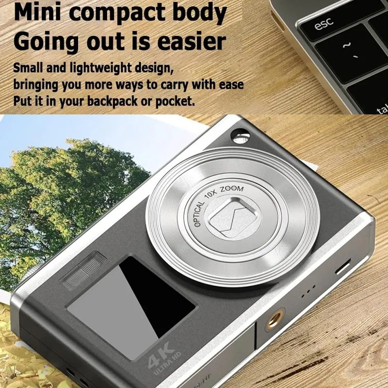 4K HD Digital Camera | 60MP | Dual Screen Selfie Camera | No Memory | Silver Edition