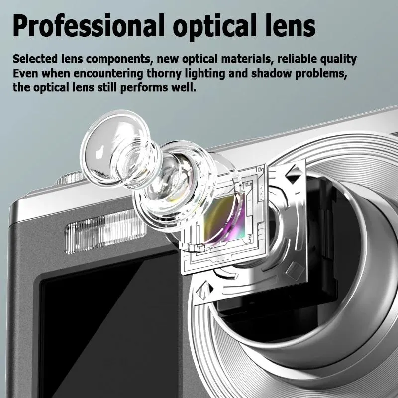 4K HD Digital Camera | 60MP | Dual Screen Selfie Camera | No Memory | White Edition