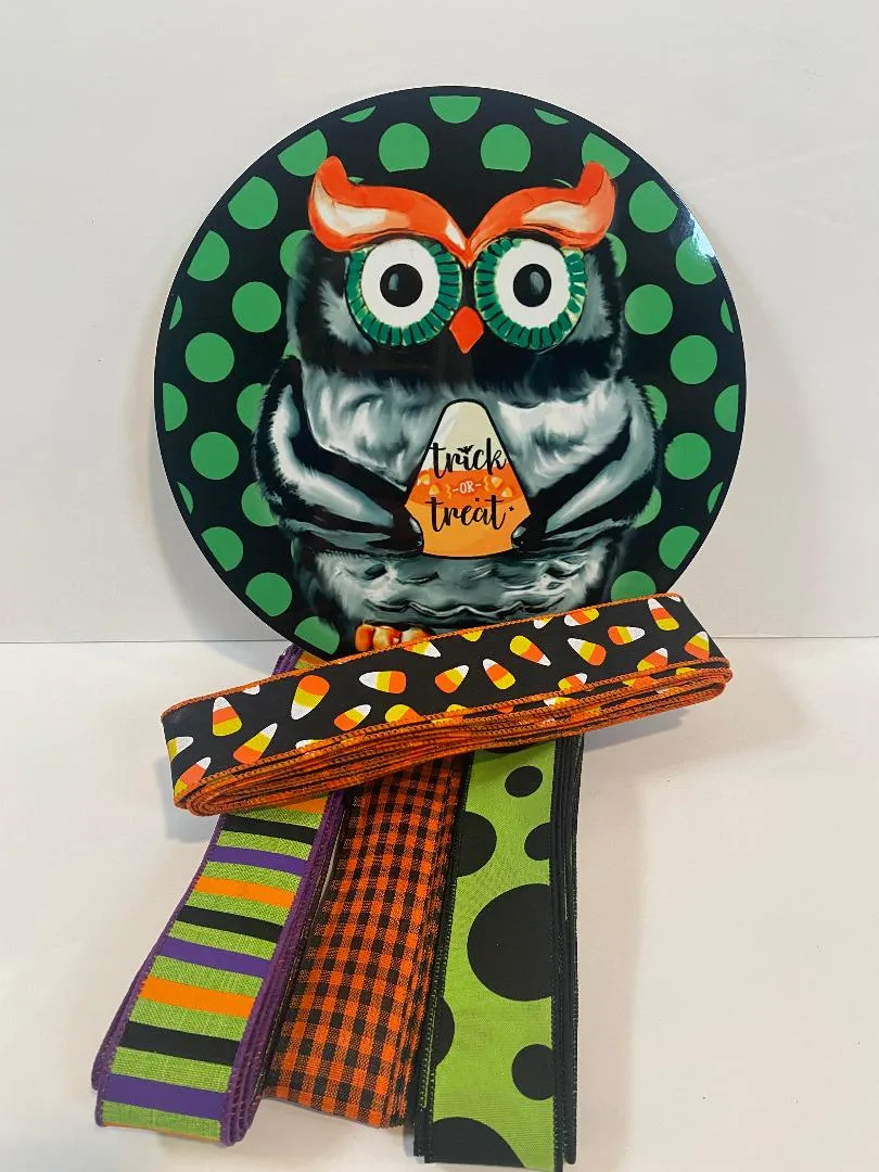 #518 Owl Sign and Ribbon Bundle