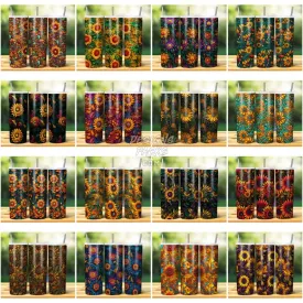 59 ELEGANT SUNFLOWER PAPER ART SEAMLESS Tumbler Wrap Bundle JPG