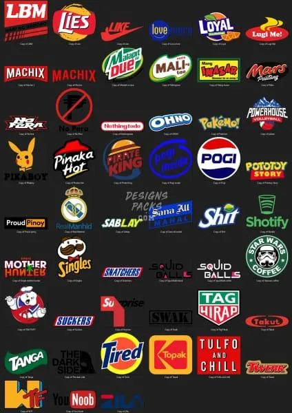 80 Brands Parody Designs Bundle PNG