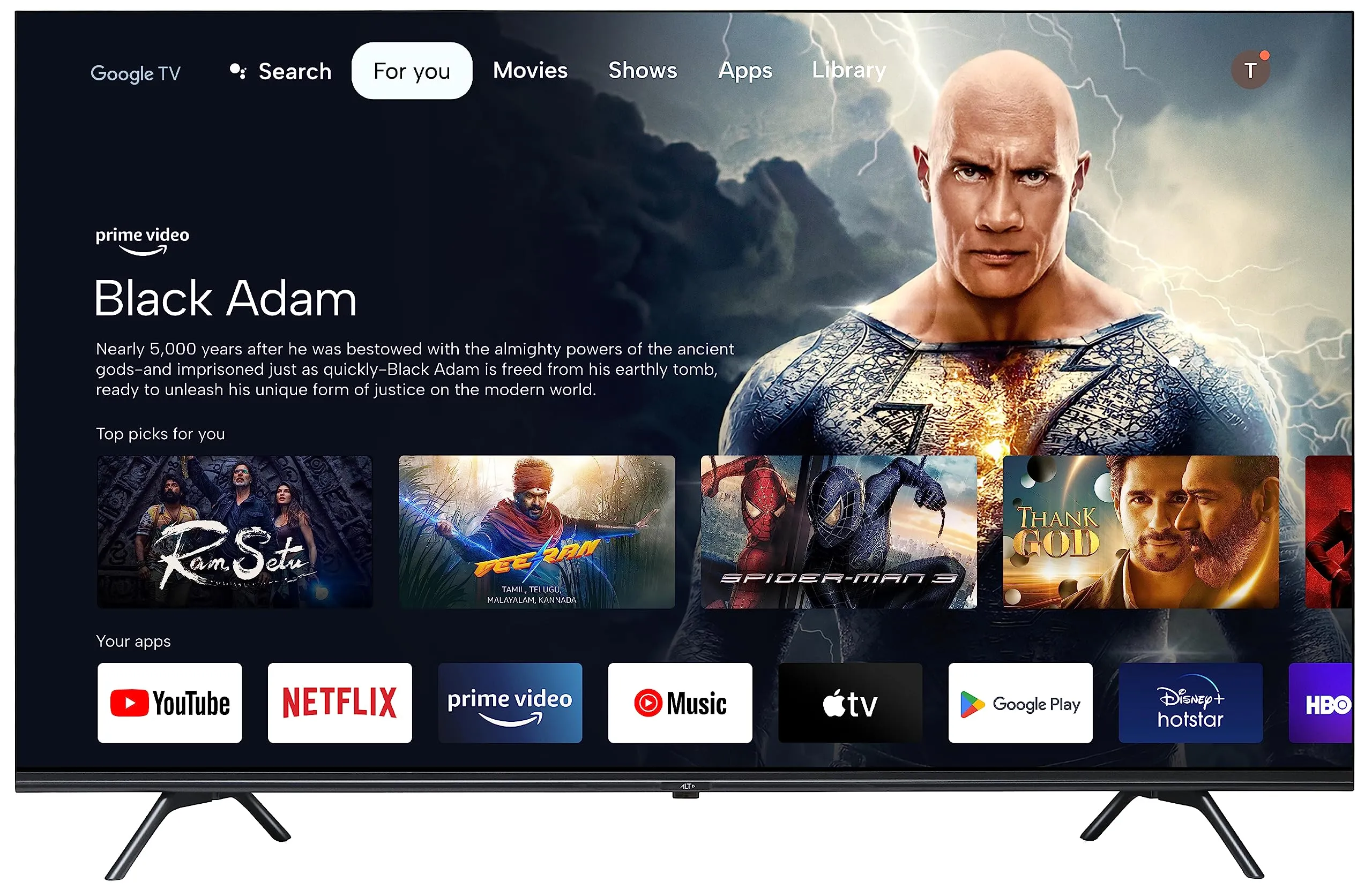 ALT 139 cm (55 inch) Premium Series 4K Ultra HD QLED Google Smart TV 55QUGA1 (Black) 2023 Model