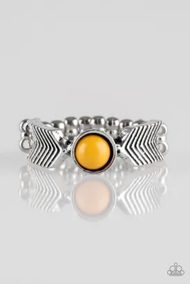 Awesomely ARROW-Dynamic - Yellow Ring - Paparazzi Accessories