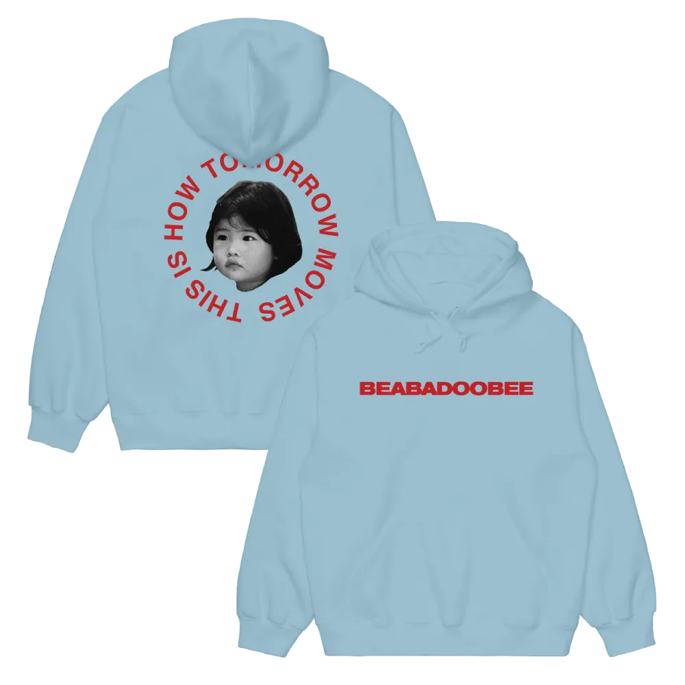 Beabadoobee / This Is How Tomorrow Moves LP Exclusive Alternative Cover & Sea Glass Blue Vinyl & Blue Hoodie Bundle