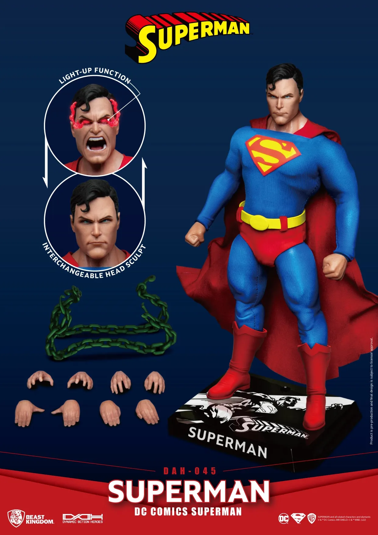 Beast Kingdom DAH-045 DC Comics Superman Dynamic 8ction Heroes Action Figures