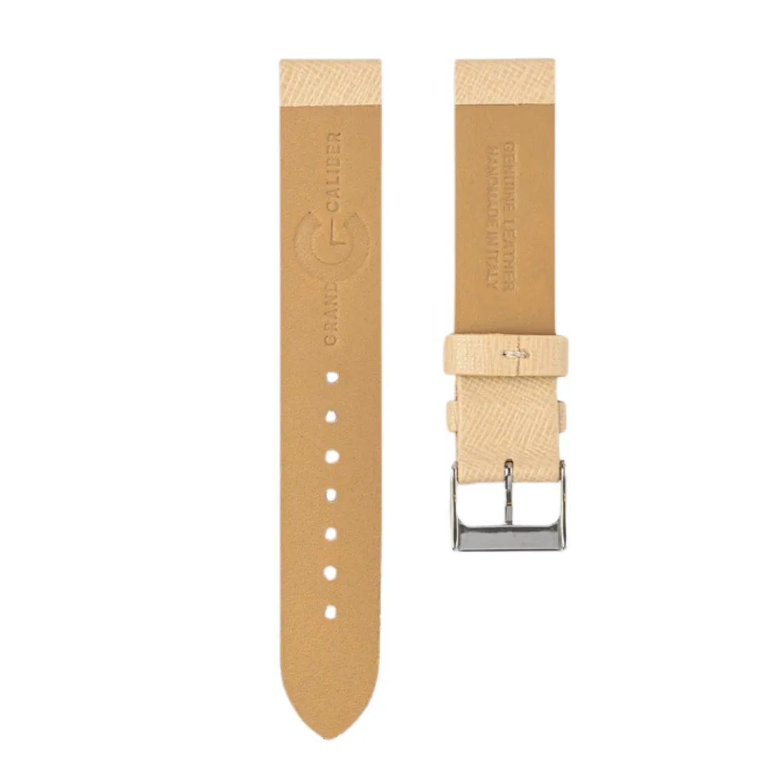 Beige - Saffiano Leather Watch Strap For Oris Diver 65