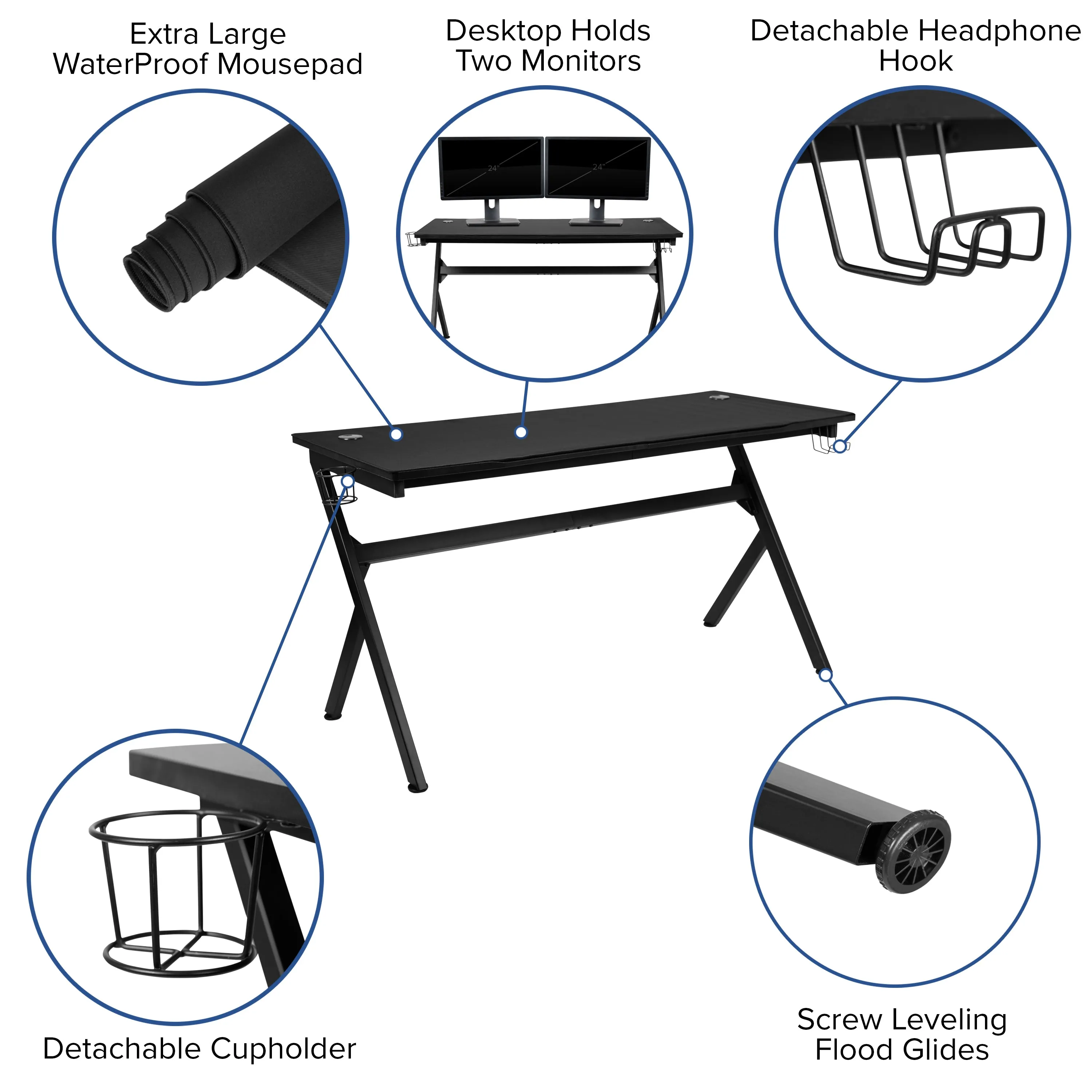 Black Gaming Desk & Chair Set BLN-X20D1904L-BL-GG