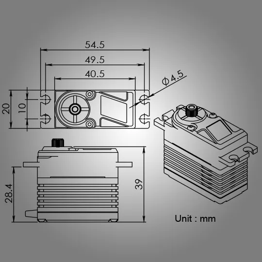 BMS-23A, HV-Digital, High Speed, Coreless, Titanium Gears