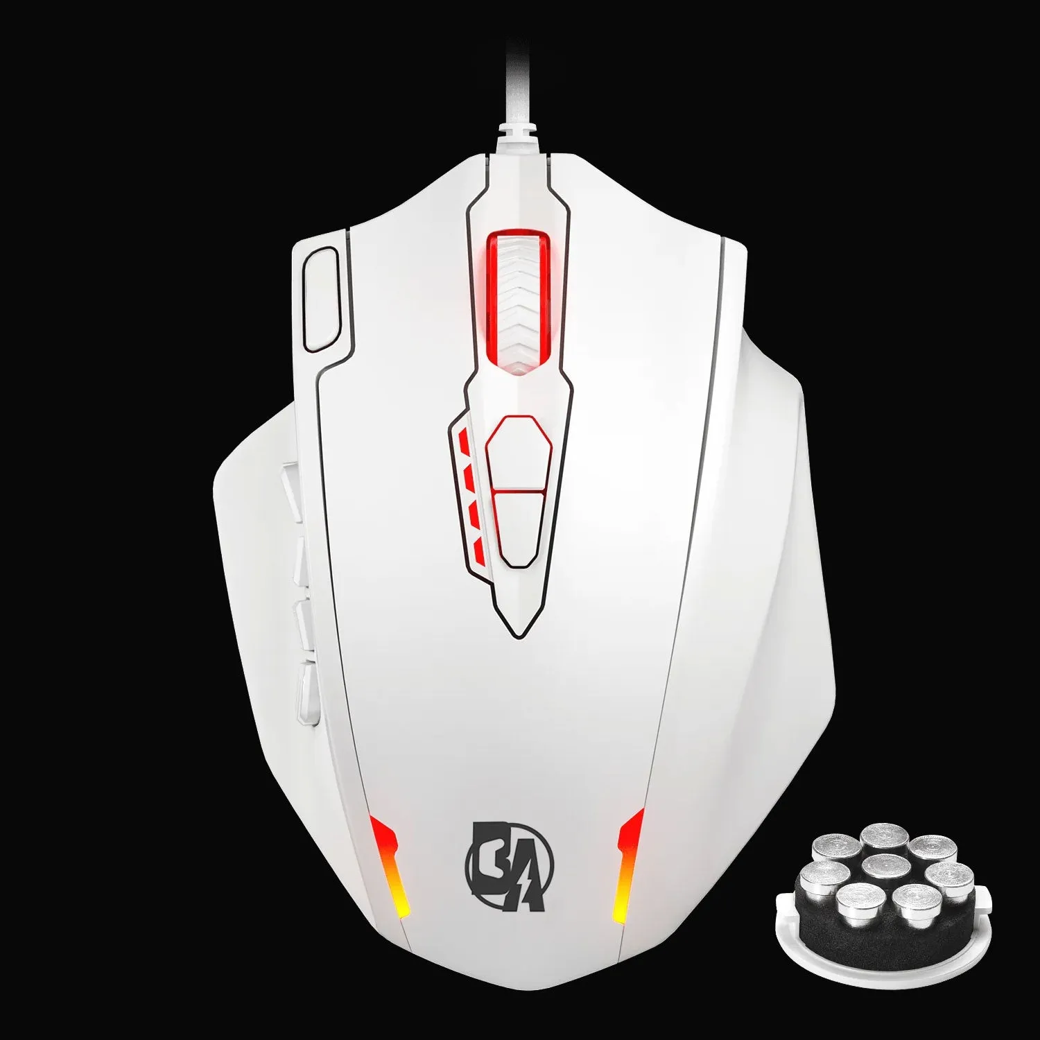 BOLT AXTION RGB MMO Gaming Mouse - 12 Side Buttons, 12,400DPI, 20 Macro Shortcuts, Ergonomic