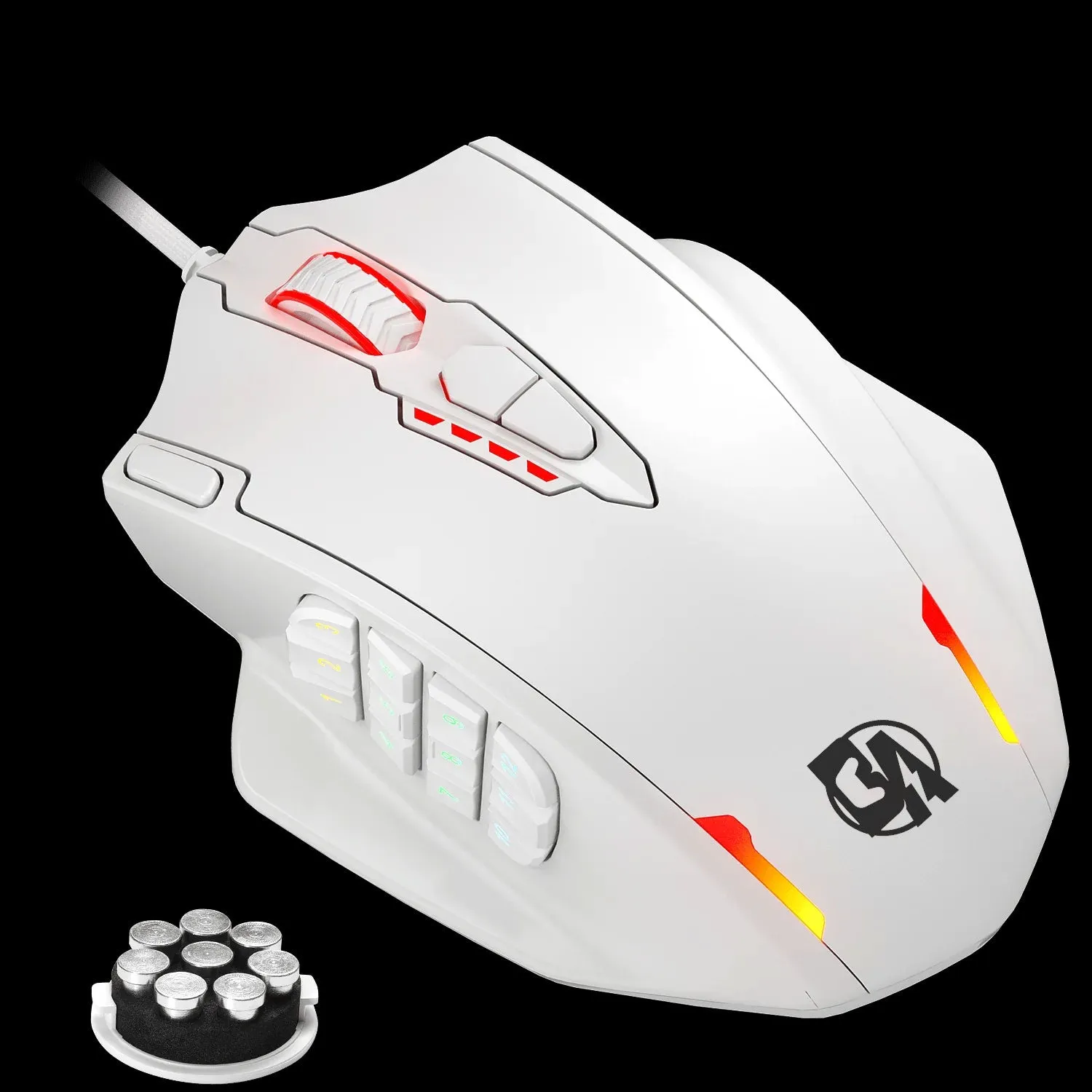 BOLT AXTION RGB MMO Gaming Mouse - 12 Side Buttons, 12,400DPI, 20 Macro Shortcuts, Ergonomic