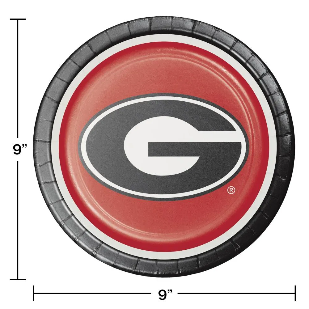 Bulk University of Georgia Paper Dinner Plates (96 per Case)