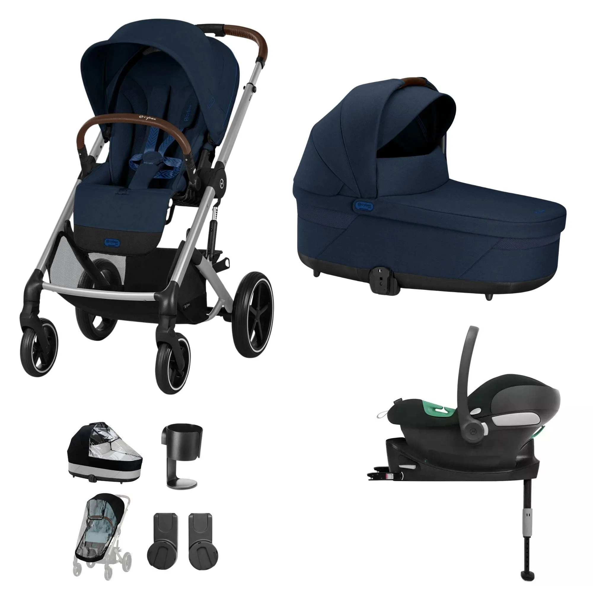 Cybex Balios S Lux Comfort Bundle in Silver/Ocean Blue