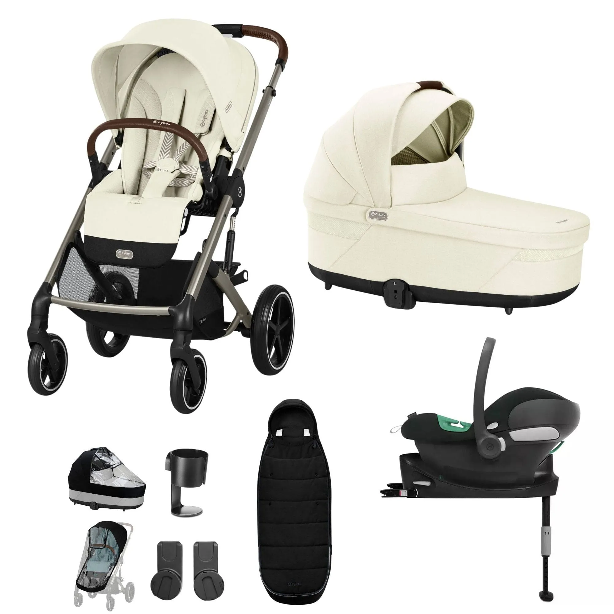 Cybex Balios S Lux Comfort Bundle in Taupe/Seashell Beige