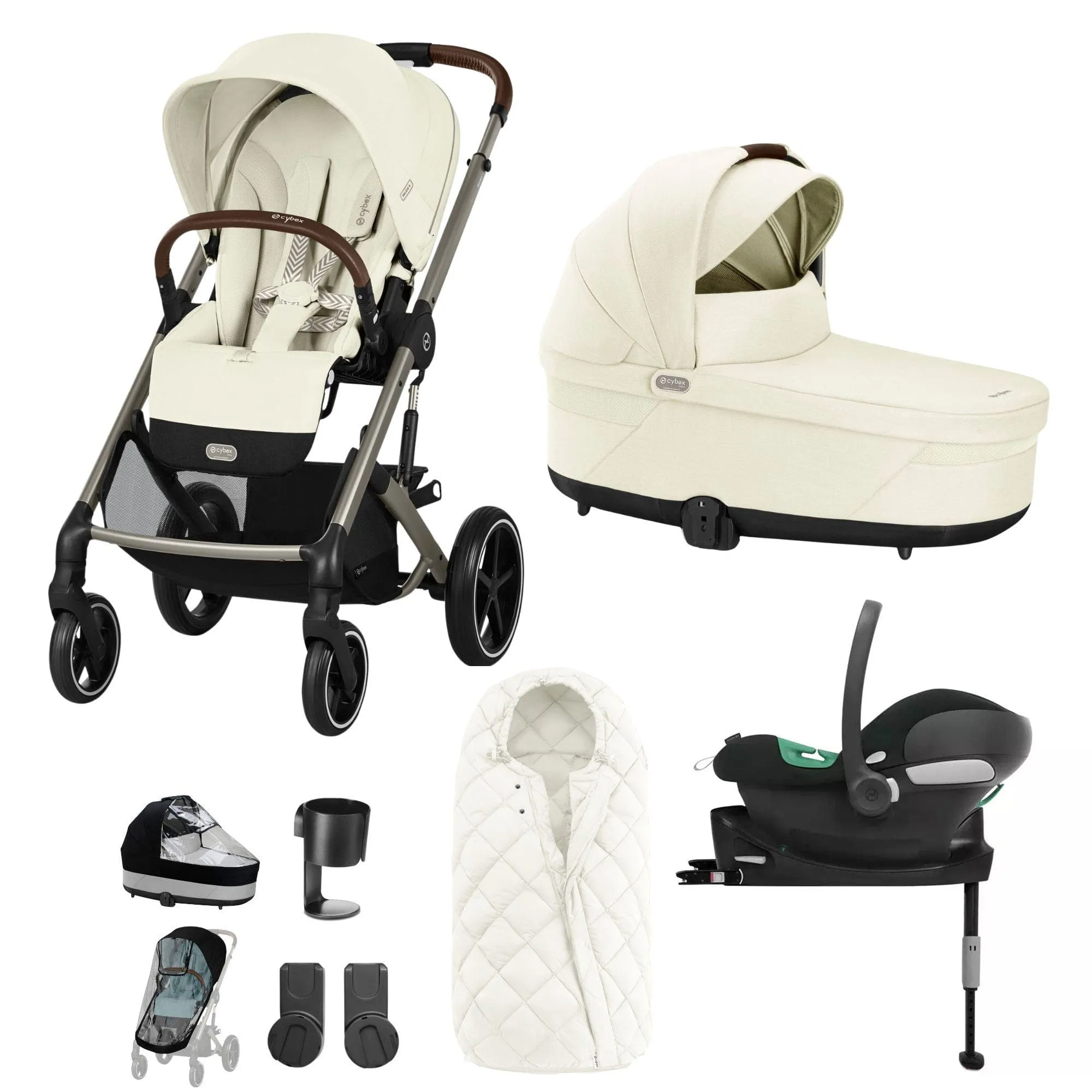 Cybex Balios S Lux Comfort Bundle in Taupe/Seashell Beige