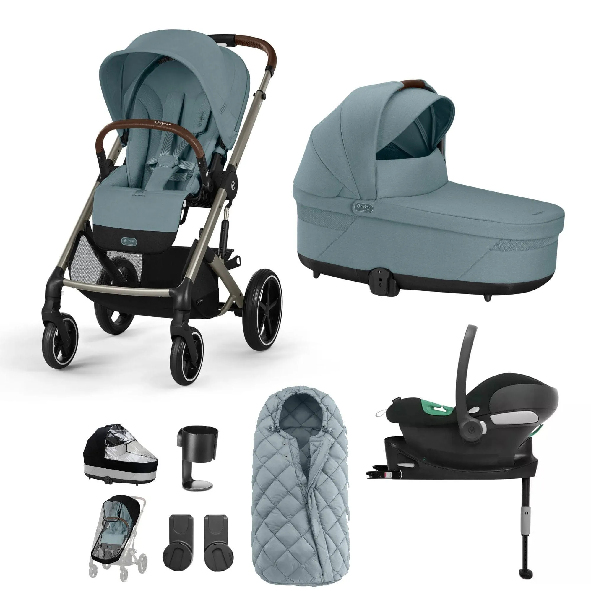 Cybex Balios S Lux Comfort Bundle in Taupe/Stormy Blue