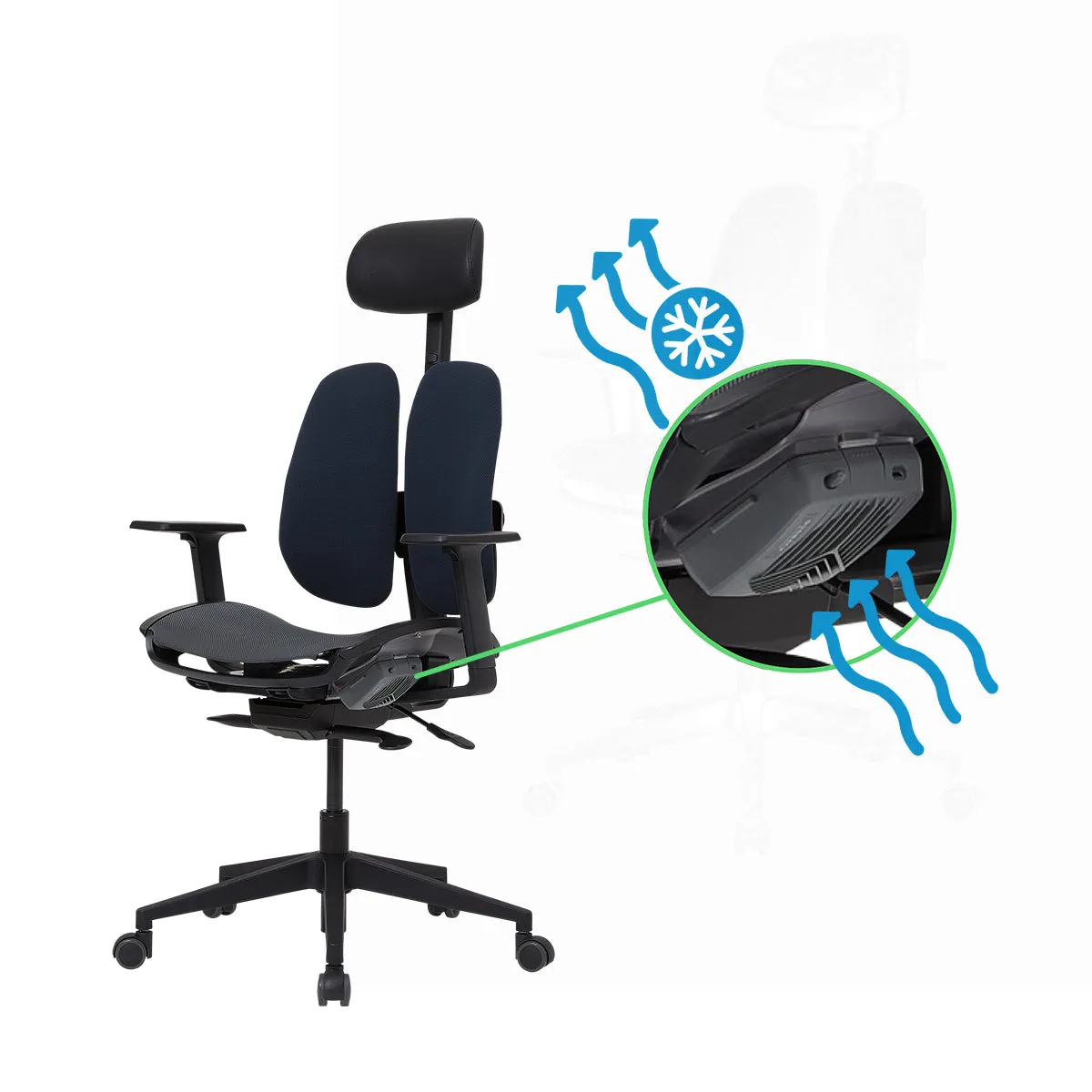 D-Type Cooling Chair Seat Fan
