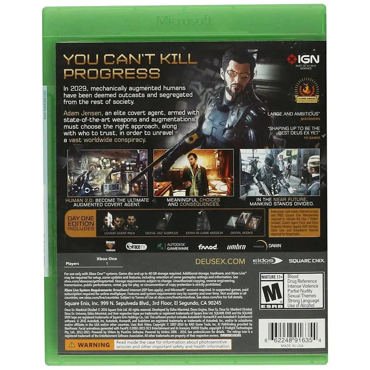 Deus Ex: Mankind Divided (Day One Edition) - Xbox One