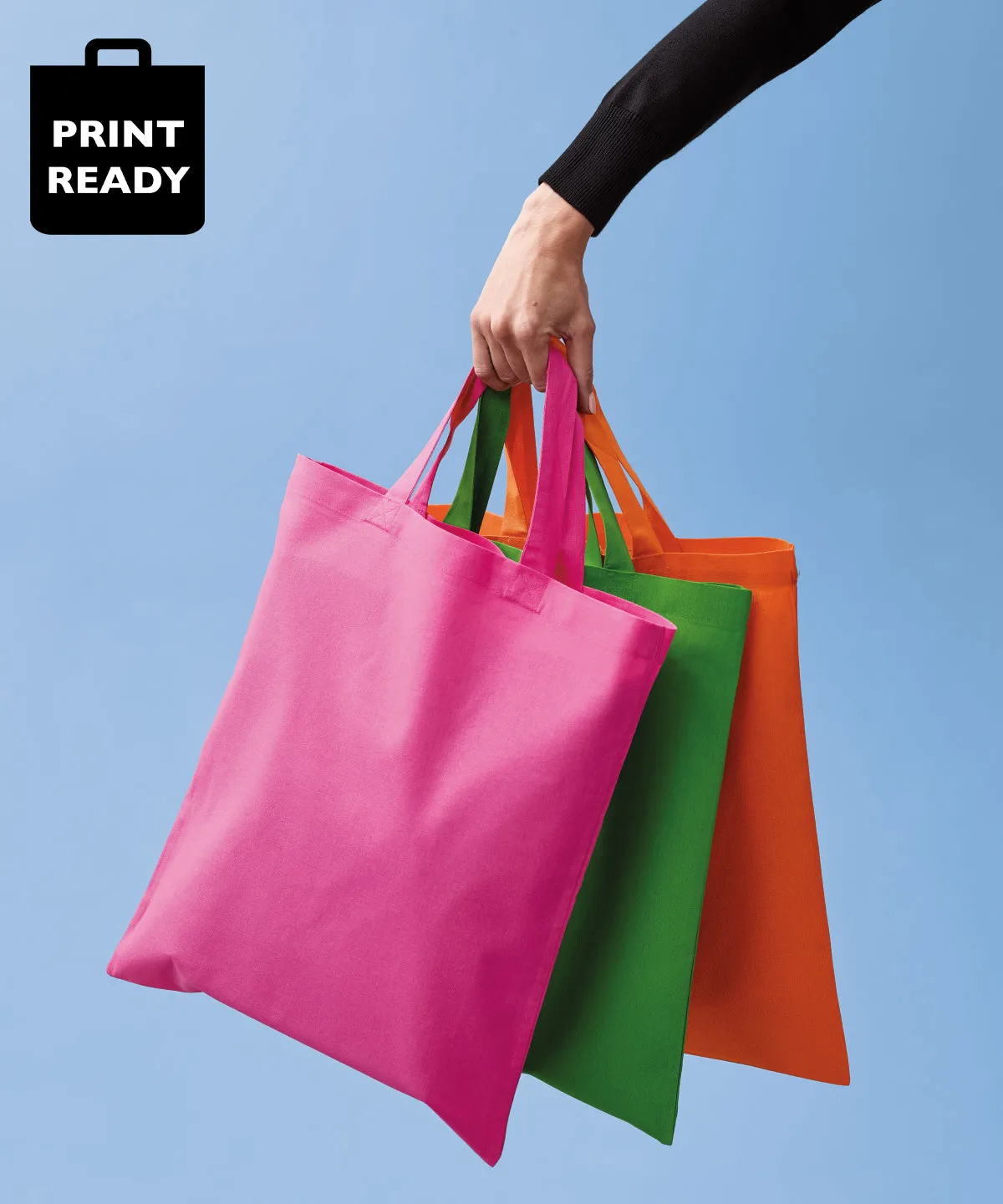Fire Red - Cotton shopper short handle