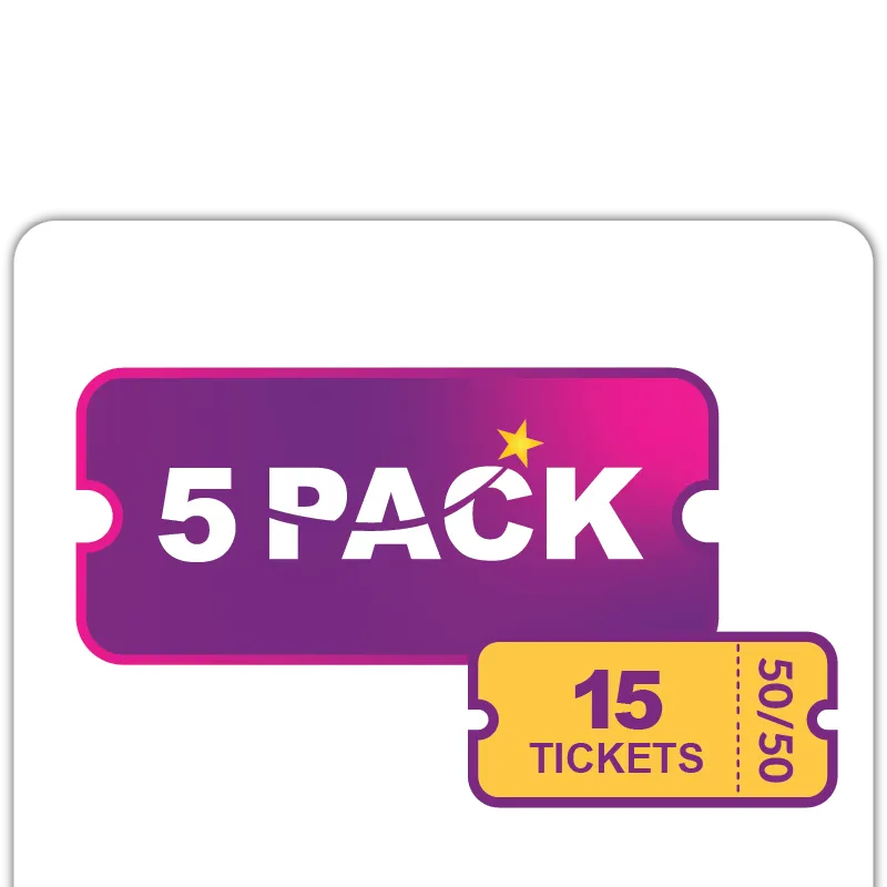 Five (5) Dream Lottery Tickets plus 15 Dream 50/50 Tickets for $500