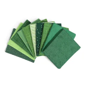 Green (10) Piece Fat Quarter Bundle