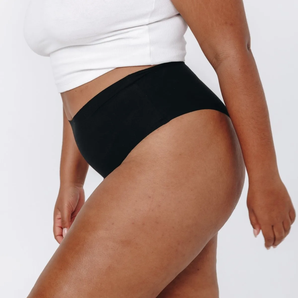High-Rise Cheeky - Seamless Cotton - Black