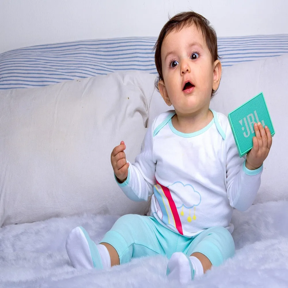 Infant Essentials Gift Set, Full Sleeves - Aqua, Set of 8