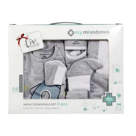 Infant Essentials Gift Set - Grey, Set of 8