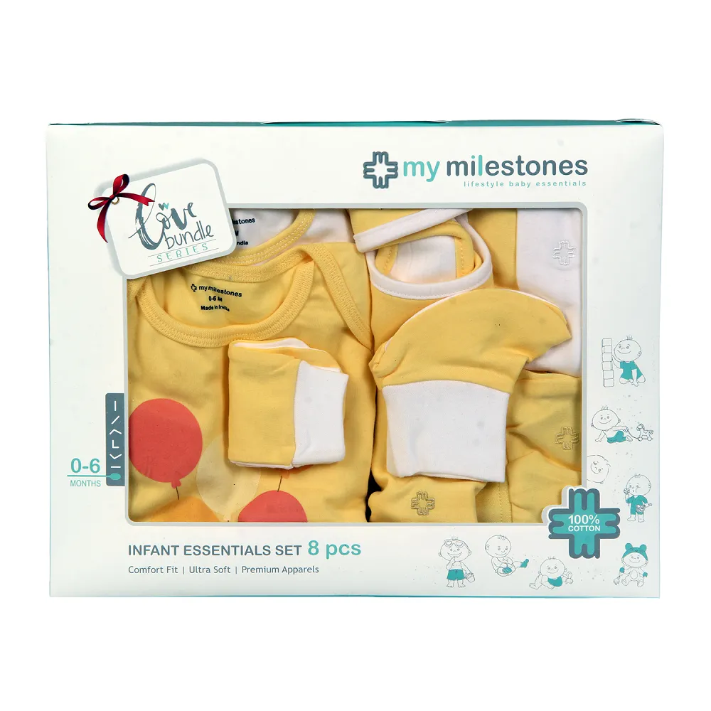 Infant Essentials Gift Set - Yellow, Set of 8