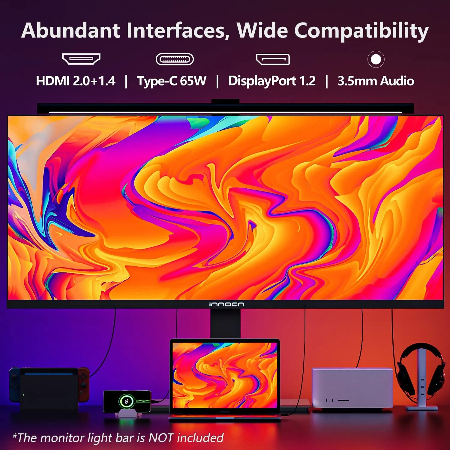 INNOCN 34" WQHD 3440 x 1440p Ultrawide Computer Monitor  - 34C1Q