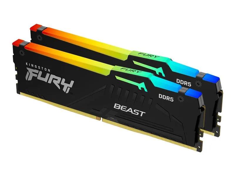Kingston Ram Fury Beast Rgb - 32 Gb (2 X 16 Gb Kit) - Ddr5 5200 Dimm Cl36