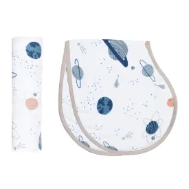 Masilo Swaddle & Burp Cloth Bib - Out Of This World