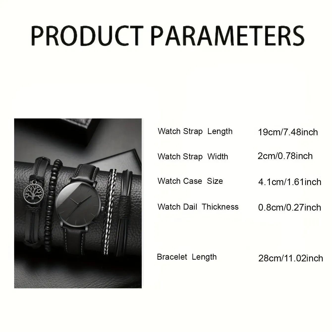 Mens Quartz Watch with Bracelets Set Perfect for Gifting