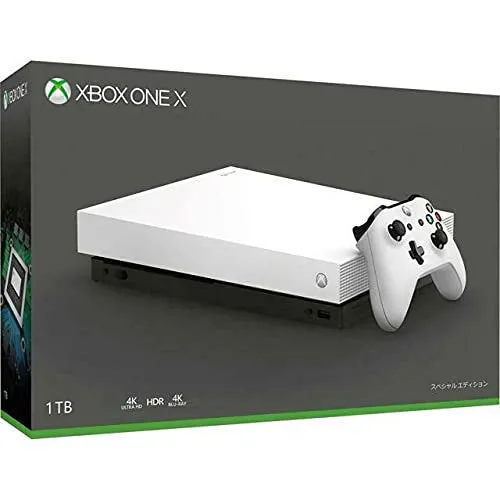 Microsoft Xbox One X 1TB Gaming Console White with 2 Controller Included BOLT AXTION Bundle Used